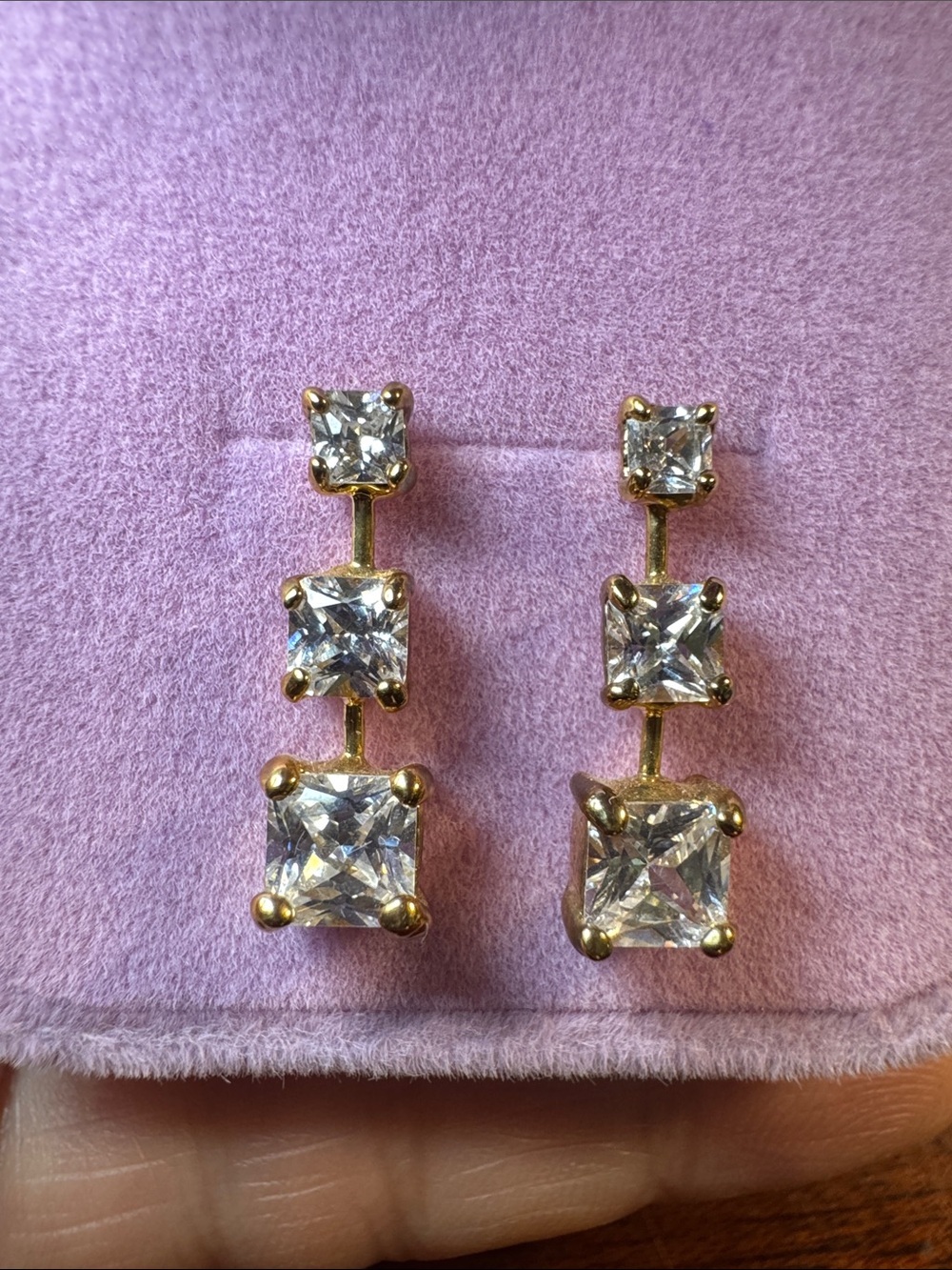 3273-Swarovski Crystal Element post earrings. Velvet box included.